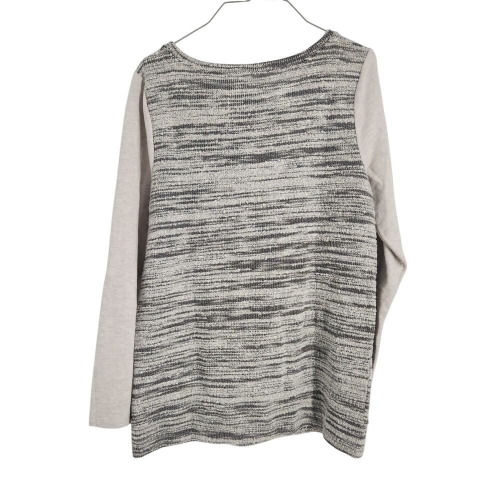 Loft Marled Mixed Media Knit Sweater Womens Size Large L - Picture 2 of 4